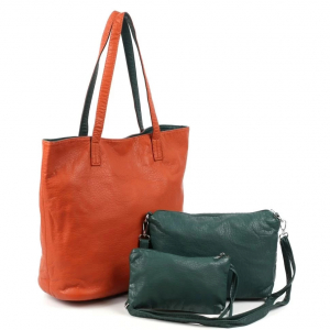 Женская мягкая сумка шоппер с двумя косметичками из эко кожи 0106-236