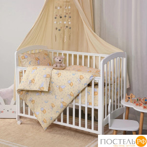 DOME МЕДВЕЖКА жёлт. КПБ 112х147-1/60х120+15-1/40х60-2, 4 пр., хл./бязь
