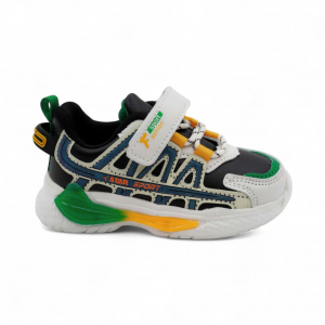 LED - кроссовки С7221-10 бело зеленые