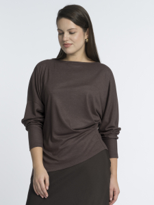 Асимметричная блуза из вискозы и шерсти