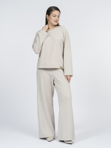 Прямые брюки из хлопкового трикотажа