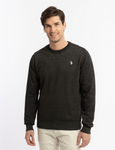 SOLID PEACHED FLEECE CREW NECK PULLOVER
