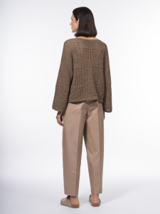 Джемпер из вязаной ажурной сетки