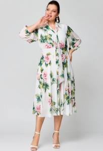 Платье Runella 1626 белый цветы