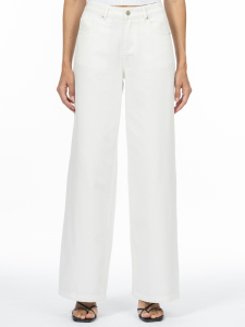 Джинсы-пятикарманники из белого денима