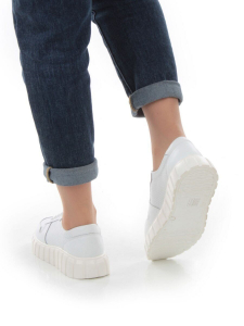 05-PDA97-1 WHITE Кроссовки женские (натуральная кожа)