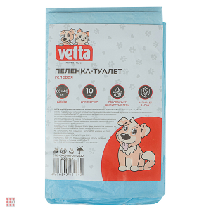 Пеленка-туалет для домашних животных одноразовая с суперабсорбентом (гелевая) 60х40 см, 10шт