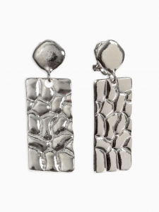 Серьги клипсы для ушей висячие QF «Лёгкость. Пластина», цвет серебро