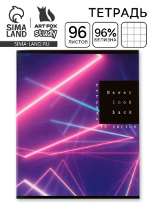 Тетрадь в клетку, 96 листов А5 на скрепке, «Неон» ,обложка мелованный картон 230 г внутренний блок №1, белизна 96%