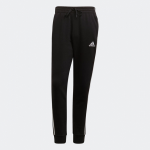 men's  essentials french terry tapered-cuff 3-stripes pants
