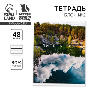 Тетрадь предметная 48 листов «Литература», А5, в линейку, со справочными материалами, обложка мелованный картон 230 г