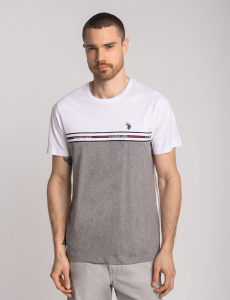 TRICOT PIECED STRIPE JERSEY T-SHIRT