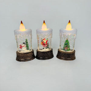 Новогодний декор - Свеча-ночник 16 см (стекло) в ассортименте