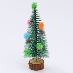 Декор «Ёлочка с цветными шарами», с текстильными игрушками, на подставке, 7?7?15 см