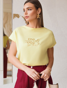 Футболка из хлопкового облегченного полотна с авторским принтом