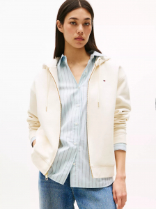 Relaxed Fit Plush-Lined Zip Hoodie