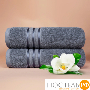 (1120) Полотенце (однотон) 70х130 см-5 шт Dome Harmonika Махра 440 г/м2 1120 Серо-Голубой