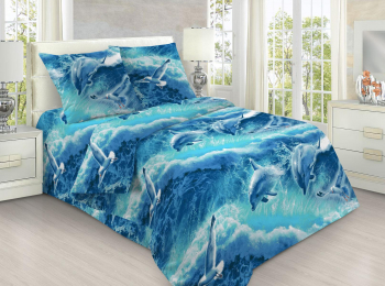 Комплект постельного белья Дельфины 3D бязь