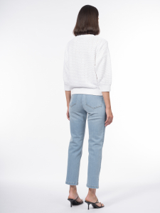 Джемпер из 100% хлопка с дизайнерским переплетением нитей