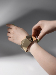 Браслет манжета «Углы», металл, цвет золото