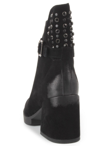 XR164-1 BLACK Ботильоны зимние женские (натуральная замша, натуральный мех)