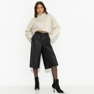 Кюлоты из экокожи, Неожиданный подарок (black)