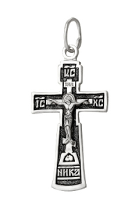 Крест из серебра литье частичное чернение