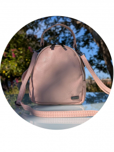 Итальянская сумка - рюкзак из натуральной кожи от AB Zapatos mochila NAPA rosa АКЦИЯ