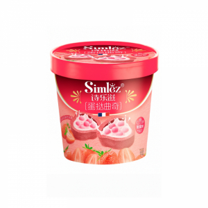 Мини-тарты с хрустящими шариками в шоколадно-клубничном соусе Simlez, 80 г