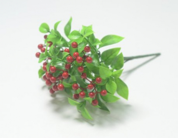 Искусственные цветы, Ветка в букете с ягодами 5 голов (1010237) красный