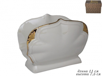 105-740 Салфетница   ПЕРЛАМУТР БЕЛЫЙ  в под.уп.(х72)Фарфор