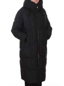 8855 BLACK Пальто зимнее женское (200 гр. холлофайбер)