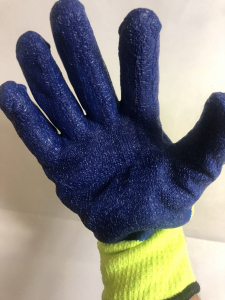 Перчат.ТЁПЛЫЕ ЗЕЛЁН.с СИНЕМ ОБЛ.10п