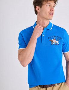 PIQUE POLO SHIRT WITH LOGO EMBLEM