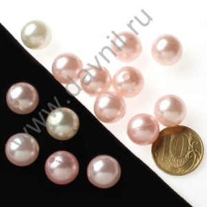 Бусины под жемчуг Круг d=14 мм 400 г светло-розовые