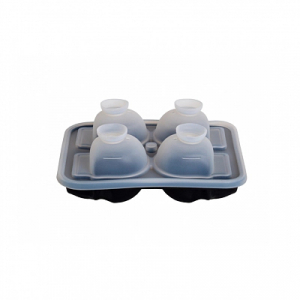 Форма для льда STRONG 4 ячейки черепа чёрные