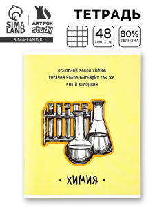 Тетрадь в клетку, предметная, 48 л., на скрепке, А5 «Фразы. Химия»