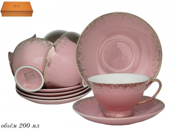 244-017 Чайный набор 12пр. 200 мл  в под.уп.(х8) Фарфор