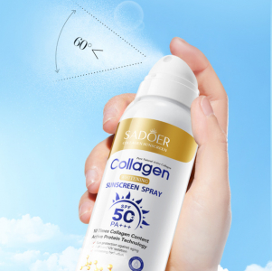 Солнцезащитный спрей для лица и тела с Коллагеном SPF50 Sadoer, 150 мл.