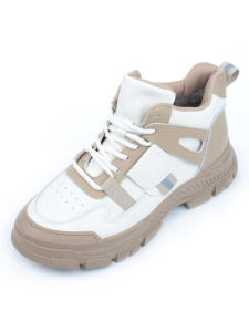 05-P51-2Z BEIGE Кроссовки женские зимние (натуральная и искусственная кожа, шерсть)