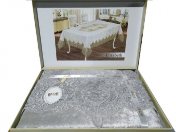 Скатерть EFOR ELIZABETH 160*220 прямоугольная серый