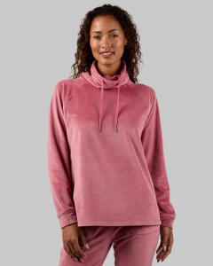 WOMEN'S VELOUR LUXE RIB FUNNEL NECK TOP