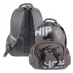Рюкзак школьный Bruno Visconti, 40 х 30 х 16 см, эргономичная спинка, «Хип-Хоп», тёмно-серый