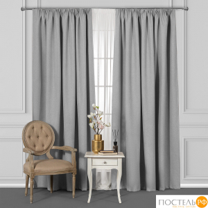 CASSIA ШАНТОРИ серый Штора на шт.ленте 200x260, 1пр, плстр