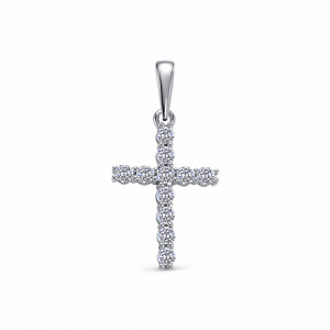 Подвеска с фианитом родированная серебро 925*