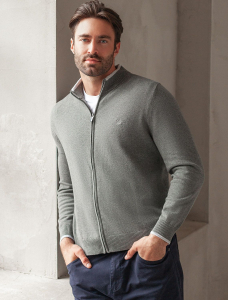 Кардиган на молнии из хлопка с нейлоном