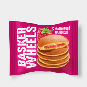 «Basker Wheels», панкейк с желейной начинкой со вкусом малины, 36 г