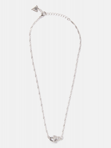 silver-tone interlocking hearts necklace