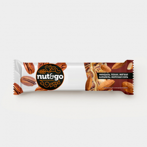 «Nut&Go», батончик с миндалём, пеканом, карамелью, морской солью, 36 г (упаковка 18 шт)