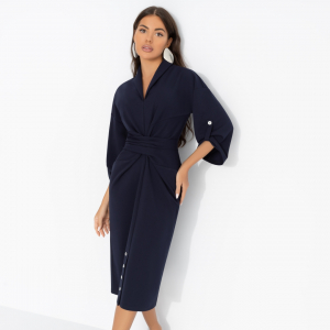 Платье с декоративной драпировкой, Эйфория стиля (темная ночь)